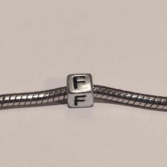 Silver F Spacer Charm for‎ Pandora Style Bracelet - Picture 4 of 5